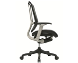 Nefil 4000FMBLK Office Chair in Black Mesh Back and Black Fabric Seat with Grey Frame