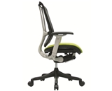 Nefil 4000FMGRN Office Chair in Black Mesh Back and Green Fabric Seat with Grey Frame