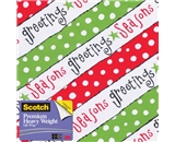 Scotch Gift Wrap, Happy Verbiage Pattern, 25-Square Feet, 30-Inch x 10-Feet (AM-WPHV-12)