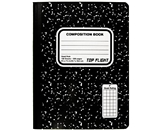 Top Flight Sewn Marble Composition Book, Black/White, Quad Rule, 4 Squares per Inch, 9.75 x 7.5 Inches, 100 Sheets - 41320