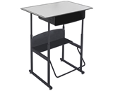 Safco Stool for AlphaBetter Stand-Up Desk, 36- x 24- Premium Top, with Book Box, Gray Top, Black Frame, 1209GR
