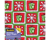 Scotch Gift Wrap, Snowflakes and Squares Pattern, 25-Square Feet, 30-Inch x 10-Feet (AM-WPSAS-12)