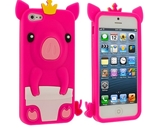 Leegoal(TM) Hot Pink Pig Silicone Rubber Gel Soft Skin Case Cover for Apple iPhone 5 5G 5th