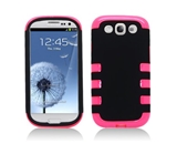 Aimo Wireless SAMI9300PCMXF005 Guerilla Armor Hybrid Case for Samsung Galaxy S3 i9300 - Black/Hot Pink