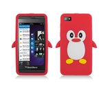 Aimo BB10SKPG003 Unique Penguin Skin Protective Case for BlackBerry Z10 - 1 Pack - Red