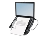 Fellowes Adjustable Laptop Riser with Four-Port USB Hub, 12 1/8 x 13 3/8 x 3, Black/Gray