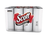 SCOTT Kitchen Roll Towels, 1-Ply, White, 85 Sheets/Roll, 12 Rolls/Pack