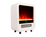 Caesar Hardware Electric Fireplace Portable Mini Indoor Compact Freestanding Room Heater, White