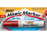 BIC Jumbo Chisel Magic Window Markers, Red - BICMWXP11RD