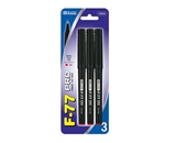 BAZIC F-77 PRO Red Fiber Tip Fineliner Pen (3/Pack)