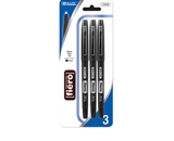 BAZIC Fiero Black Fiber Tip Fineliner Pen (3/Pack)