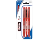 BAZIC Fiero Red Fiber Tip Fineliner Pen (3/Pack)