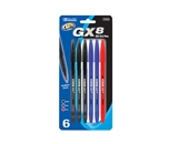 BAZIC GX-8 Asst. Color Oil-Gel Ink Pen (6/Pack)