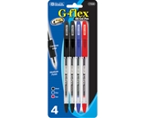 BAZIC G-Flex Asst. Color Oil-Gel Ink Pen with Cushion Grip (4/Pack)