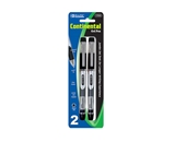 BAZIC Continental Black Jumbo Ink Tank Needle-Tip Gel Ink Pen with Grip (2/Pack)