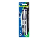 BAZIC Continental Blue Jumbo Ink Tank Needle-Tip Gel Ink Pen with Grip (2/Pack)