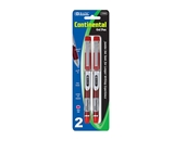 BAZIC Continental Red Jumbo Ink Tank Needle-Tip Gel Ink Pen with Grip (2/Pack)