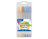 BAZIC 6 Fruit Scented Glitter Color Gel Pen with Case