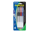 BAZIC Essence Assorted Color Gel-Pen with Grip (4/Pack)