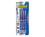 BAZIC Royal Blue Rollerball Pen (3/Pack)