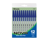 BAZIC Nova Blue Color Stick Pen (12/Pack)