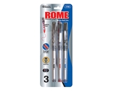 BAZIC Rome Asst. Color Jumbo Rollerball Pen with Grip (3/Pk)