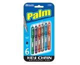 BAZIC Palm Mini Ballpoint Pen with Key Ring (6/Pack)