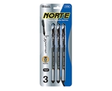 BAZIC Norte Black Needle-Tip Rollerball Pen (3/Pack)