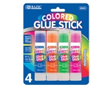 BAZIC 8g / 0.28 Oz Colored Glue Stick (4/Pack)