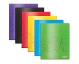 BAZIC Swirl Embossed Multi Color 2-Pockets Poly Portfolio
