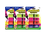 BAZIC Mini Desk Style Fluorescent Highlighters (4/Pack)