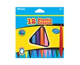 BAZIC 12 Color Dual Tip Triangle Plastic Crayon