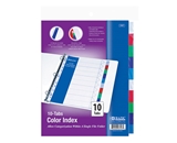 BAZIC 3-Ring Binder Dividers with 10-Color Tabs