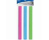 BAZIC 12 (30cm) Ruler with Handle Grip (3/Pack)