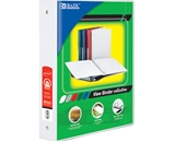 BAZIC 1.5 White 3-Ring View Binder with 2-Pockets