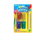 BAZIC 4 Color 18ml Glitter Poster Paint with Brush
