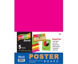 BAZIC 11 X 14 Multi Color Fluorescent Poster Board (5/Pack)