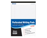 BAZIC 50 Ct. 8.5 X 11.75 White Perforated Writing Pad (12/Pack)