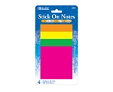 BAZIC 40 Ct. 3 X 3 Neon Stick On Notes (4/Pack)