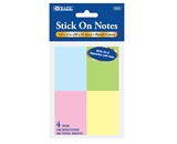 BAZIC 100 Ct. 1.5 X 2 Stick On Notes (4/Pack)