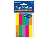 BAZIC 100 Ct. 0.5 X 1.75 Neon Page Marker (10/Pack)