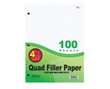 BAZIC 100 Ct. 4-1 Quad-Ruled Filler Paper