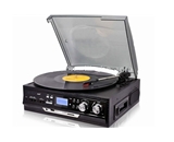 Boytone BT-17DJB-C MULTI RPM TURNTABLE WITH SD/AUX/USB/RCA/3.5mmCONNECTIVITY ENCODE VINYL, RADIO & CASSETTE TAPE TO MP3 AND ENJOY MP3 OR WMA PLAYBACK ON USB OR SD.
