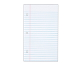 TOPS Notebook Filler Paper, College Ruled, 8.5 x 5.5 Inches, Hole Punched, Heavyweight, 100 Sheets/Pack (62304)