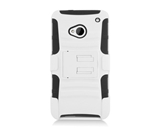 Eagle Cell Hybrid Rugged TUFFSUIT with Kickstand for HTC One/M7 - Black/White