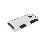 Eagle Cell Hybrid Rugged TUFFSUIT with Kickstand for HTC One/M7 - Black/White