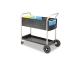 Safeco Scoot Mail Cart, 1-Shelf, 300s, 22-1/2 x 39-1/2 x 40-3/4, Black/Silver