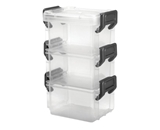 IRiS Acid-Free Layered Latch Box with Buckle Snaps, Handle, Clear/Silver - LLB-6D