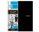 FiveStar 6210 Wirebound Notebook, College Rule, 3 Subject 150 Sheets