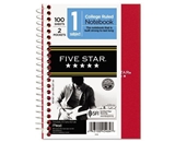 FiveStar 45484 Wirebound Notebook, College Rule, 5 x 7, Perforated, Poly Cover, 100 Sheets